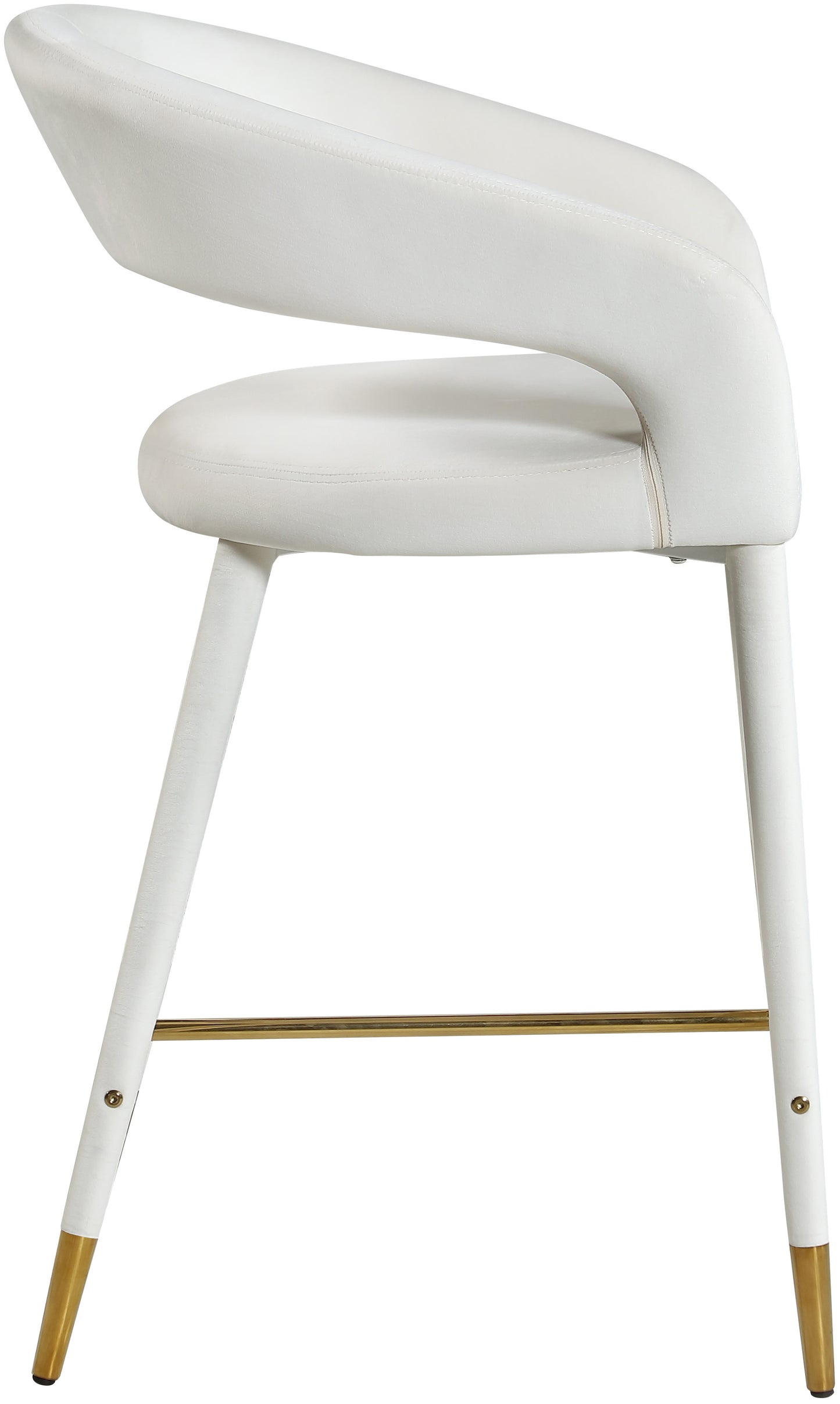 relax cream velvet stool c