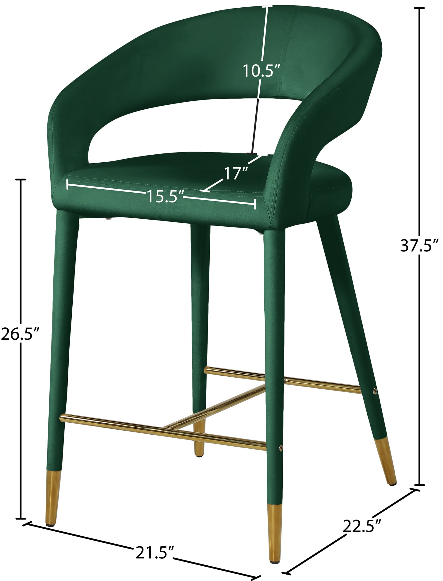 relax green velvet stool c