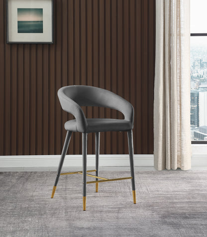 Relax Grey Velvet Stool C