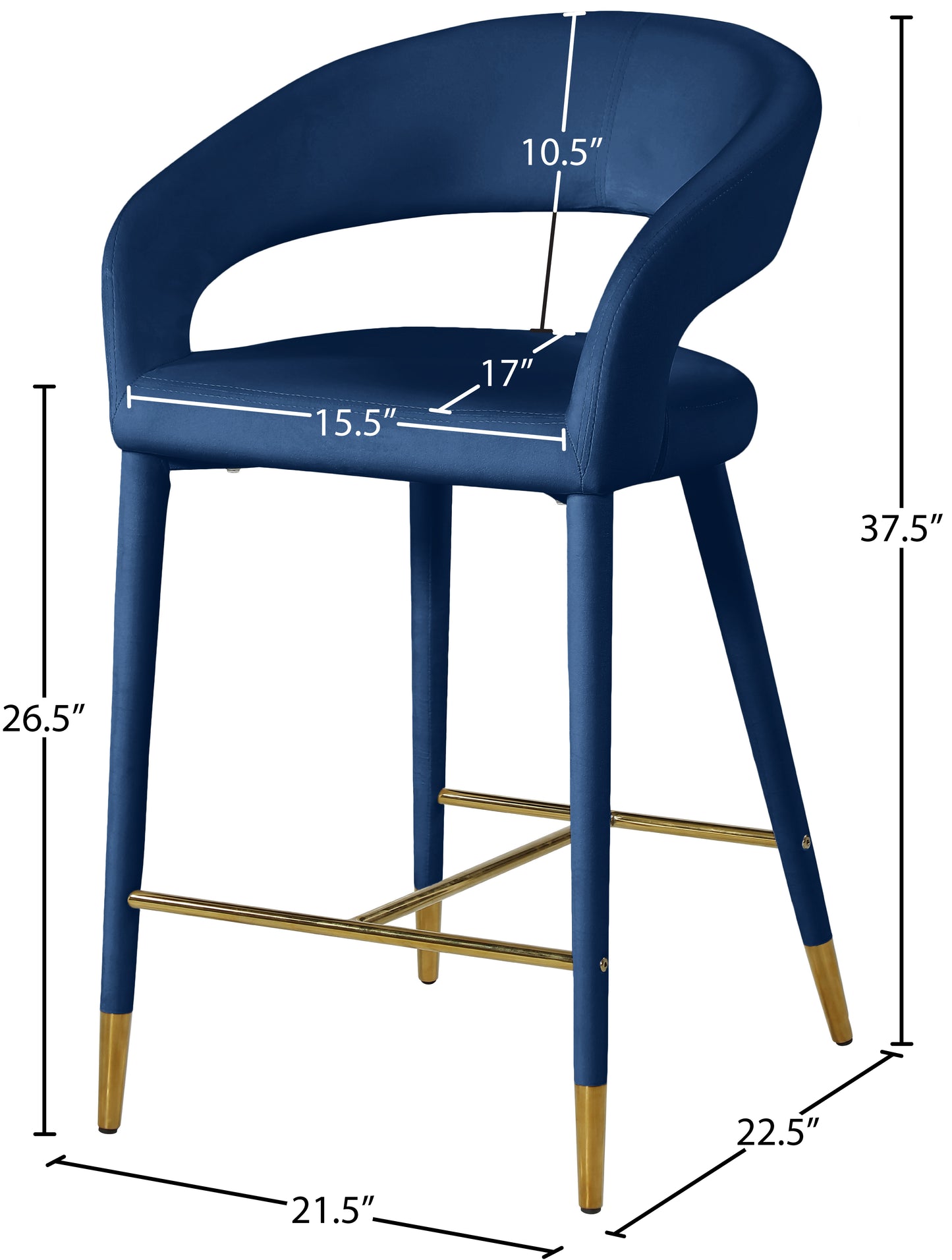 relax navy velvet stool c