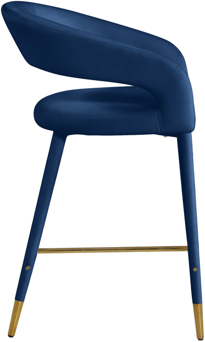 Relax Navy Velvet Stool C