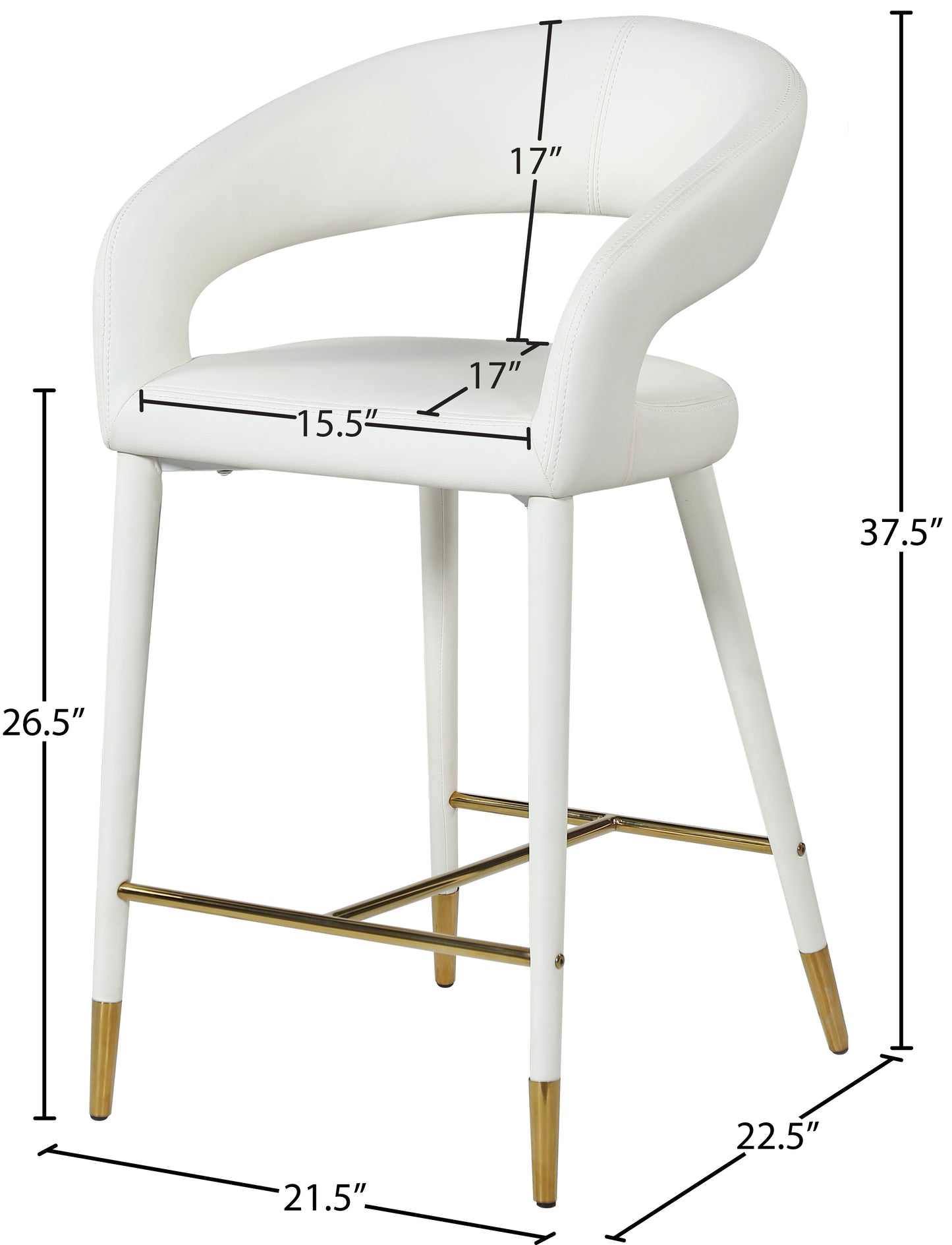 relax white faux leather stool c