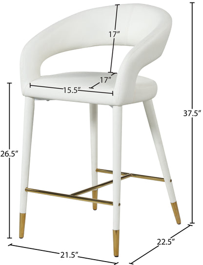 Relax White Faux Leather Stool C