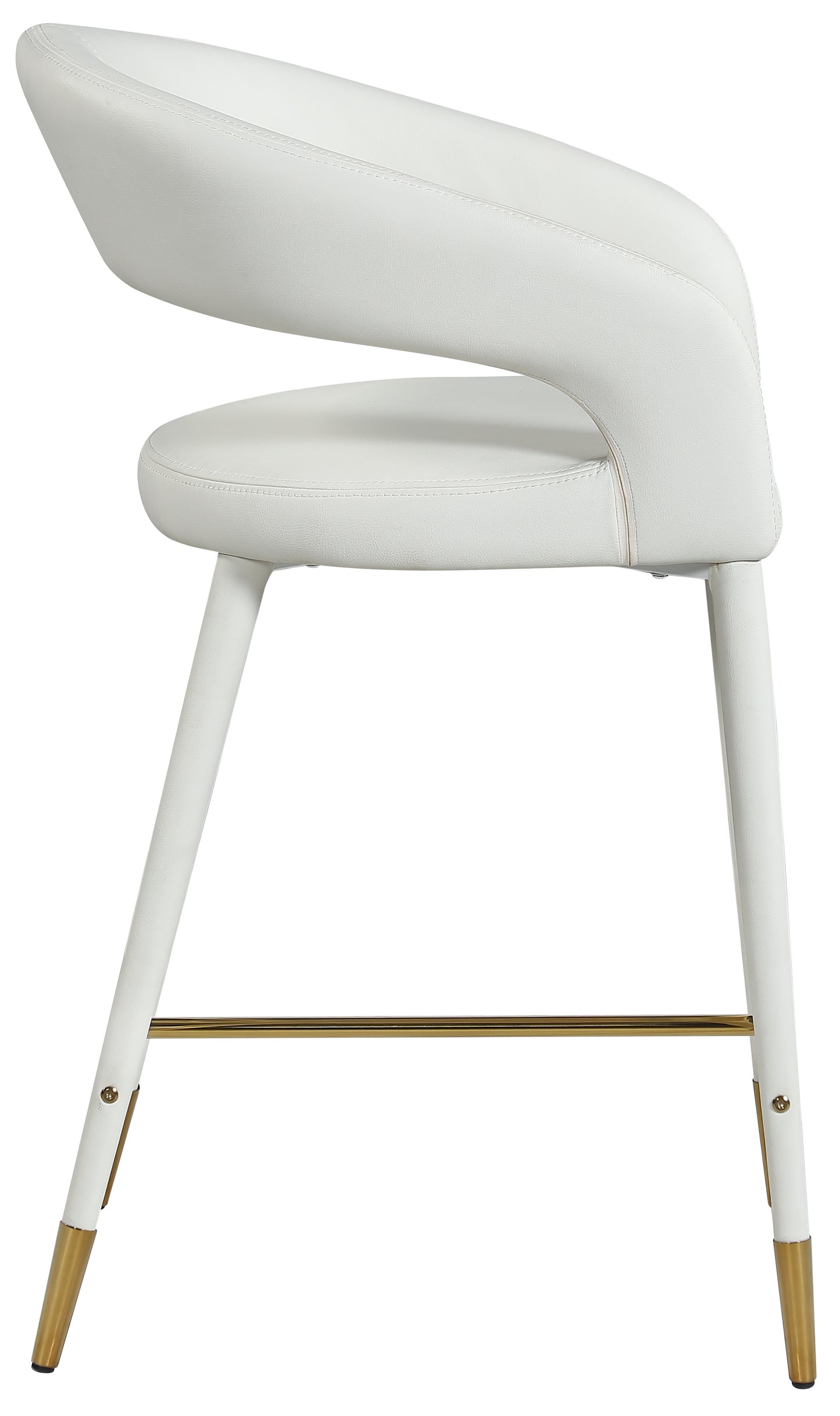 relax white faux leather stool c