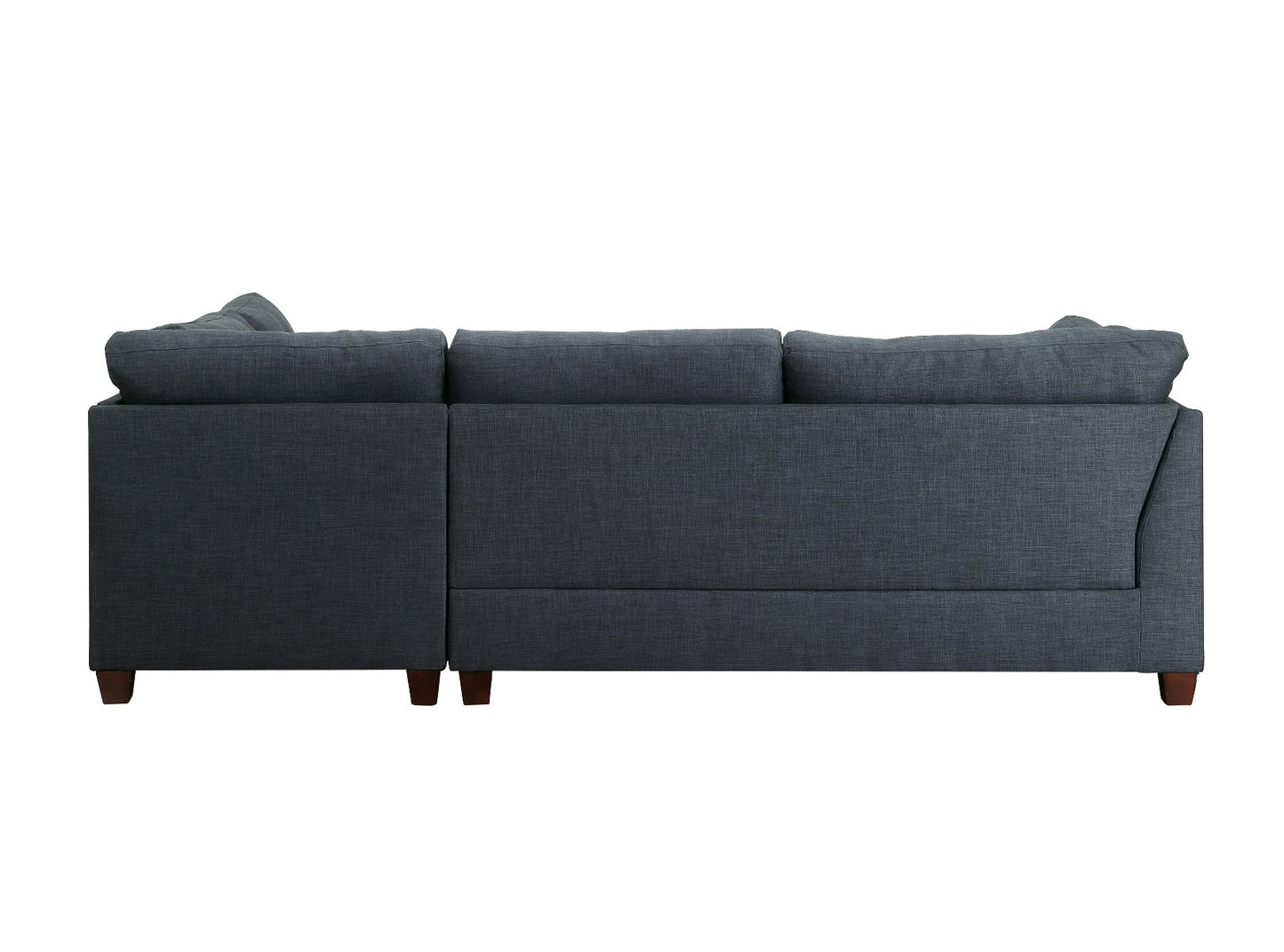 chantelle sectional sofa & ottoman w/2 pillows, dark blue linen