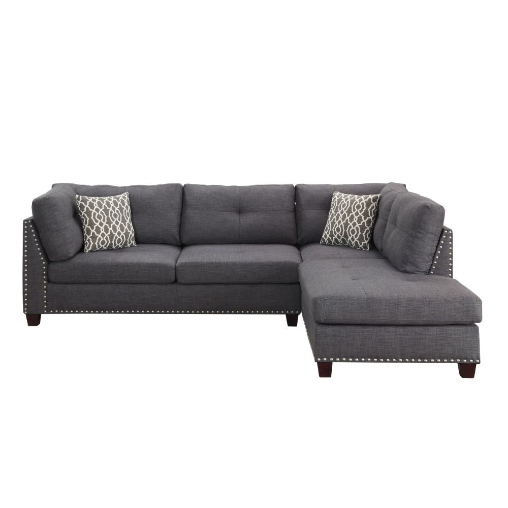 sectional sofa & ottoman w/2 pillows