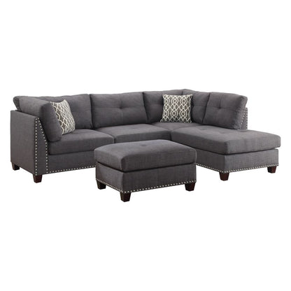 SECTIONAL SOFA & OTTOMAN W/2 PILLOWS