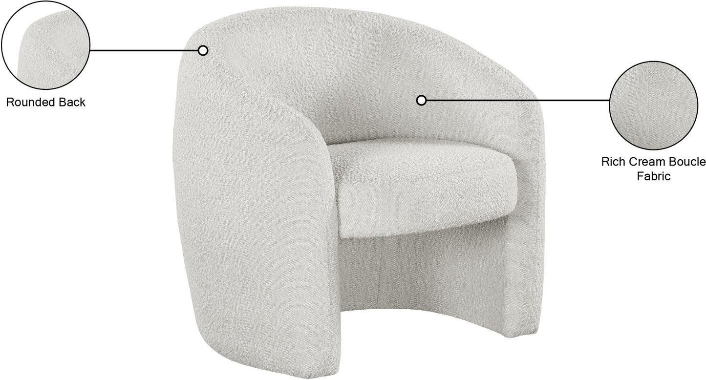 jacob cream boucle fabric accent chair cream