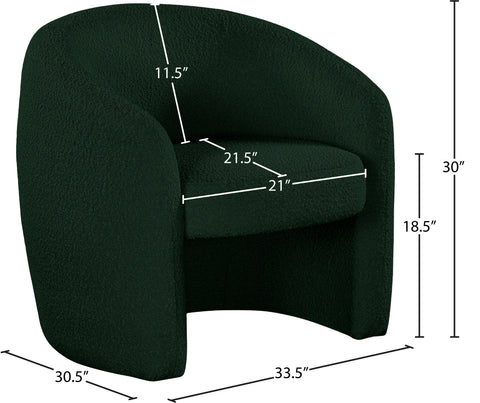 Jacob Green Boucle Fabric Accent Chair Green