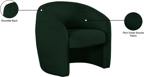 Jacob Green Boucle Fabric Accent Chair Green
