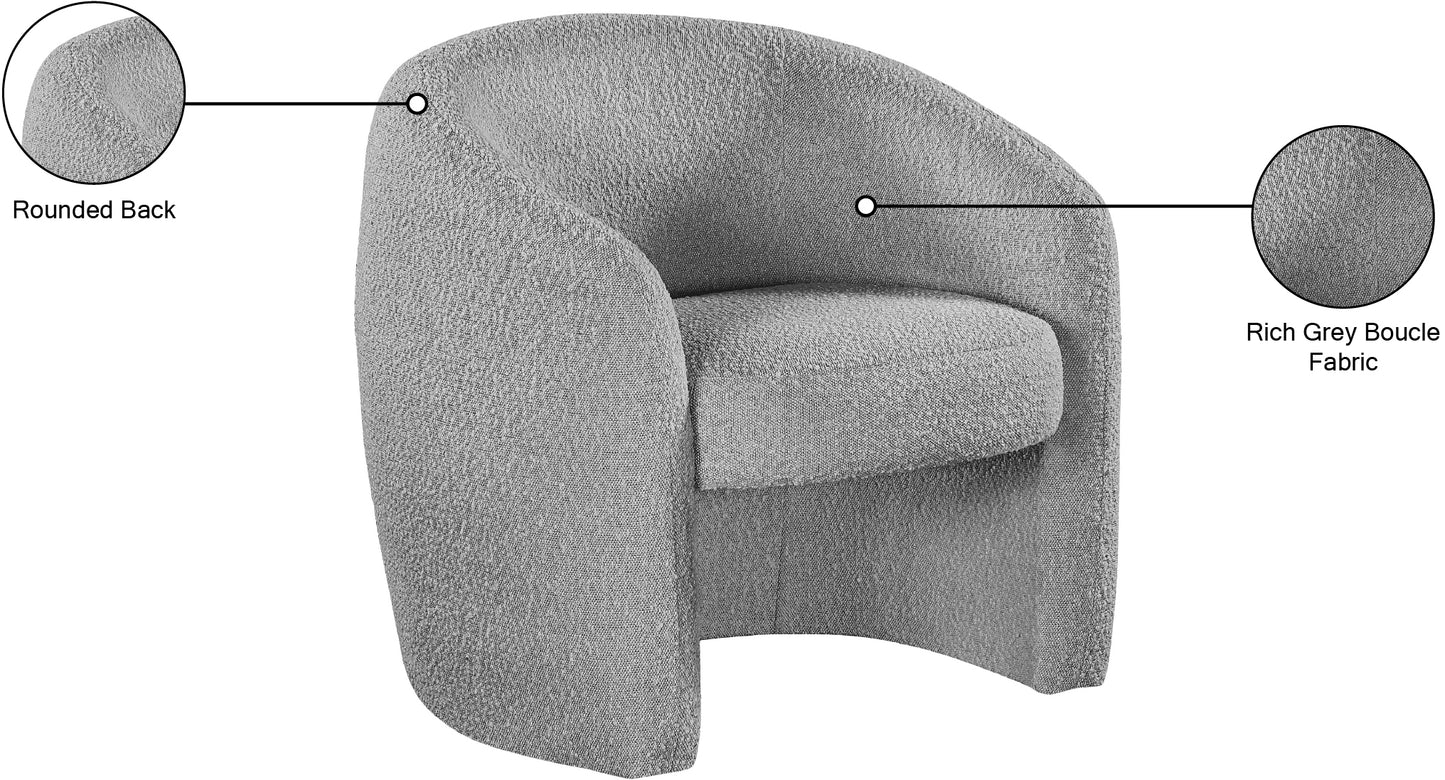 jacob grey boucle fabric accent chair grey