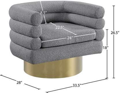 Kipton Grey Boucle Fabric Accent Chair Grey