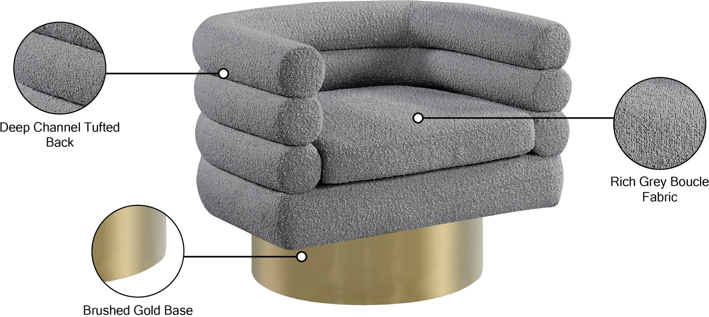 kipton grey boucle fabric accent chair grey