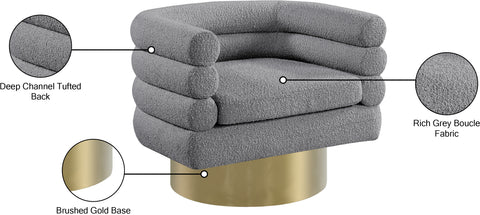 Kipton Grey Boucle Fabric Accent Chair Grey