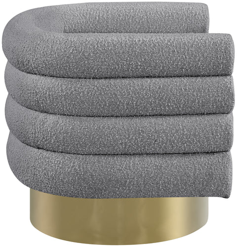 Kipton Grey Boucle Fabric Accent Chair Grey