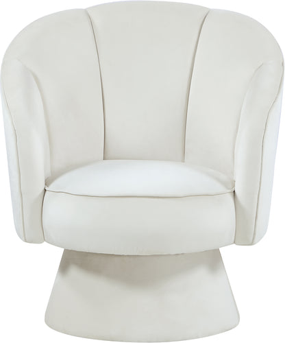 Melody Cream Velvet Accent Chair C