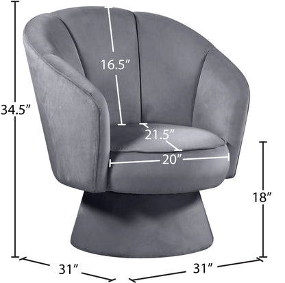 Melody Grey Velvet Accent Chair C