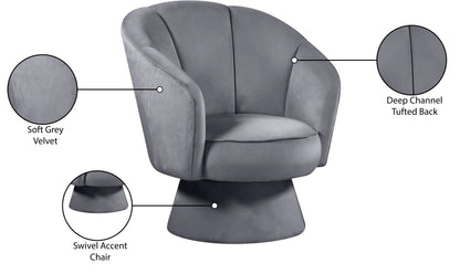 Melody Grey Velvet Accent Chair C