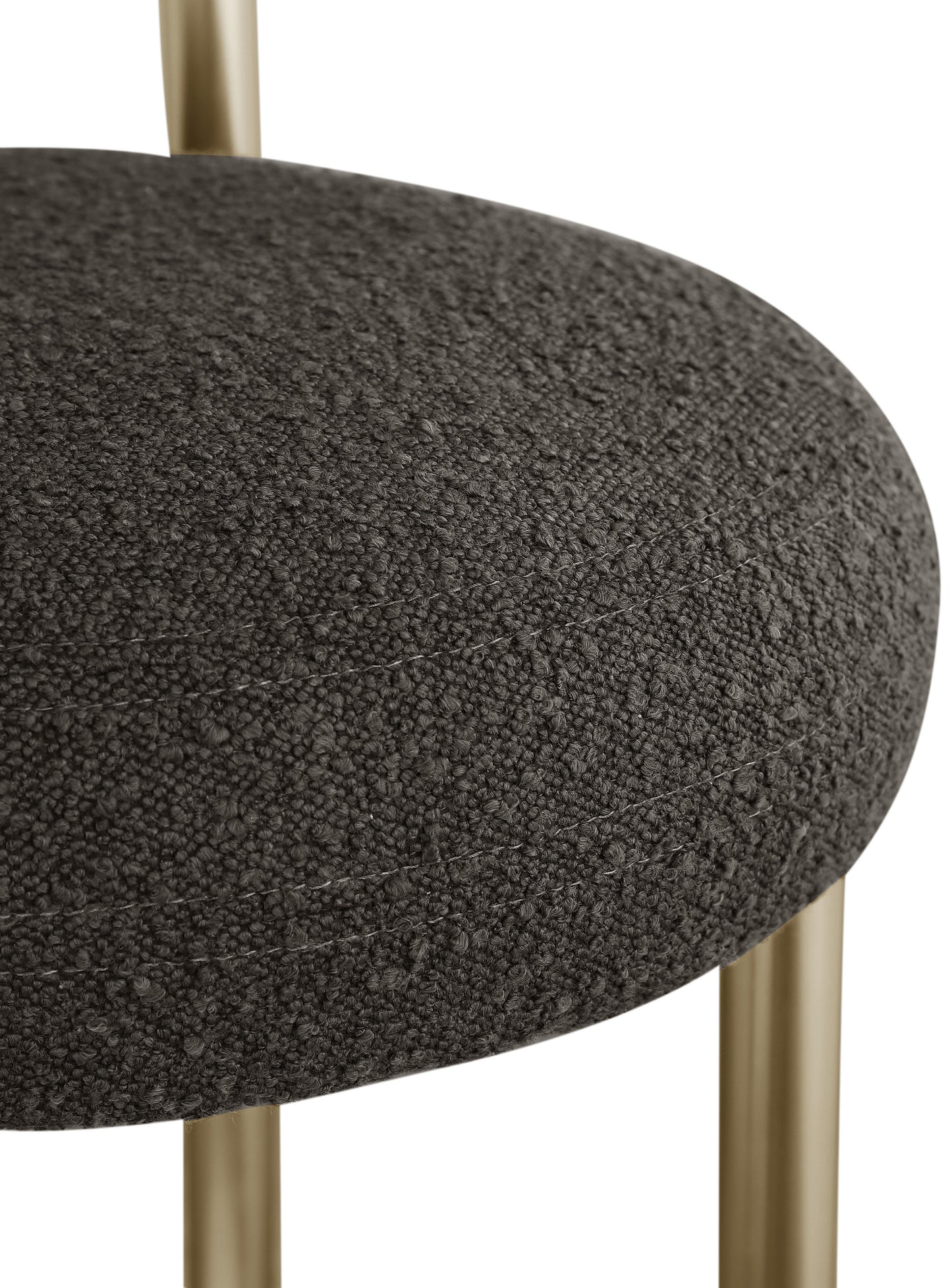 poppy brown boucle fabric stool c