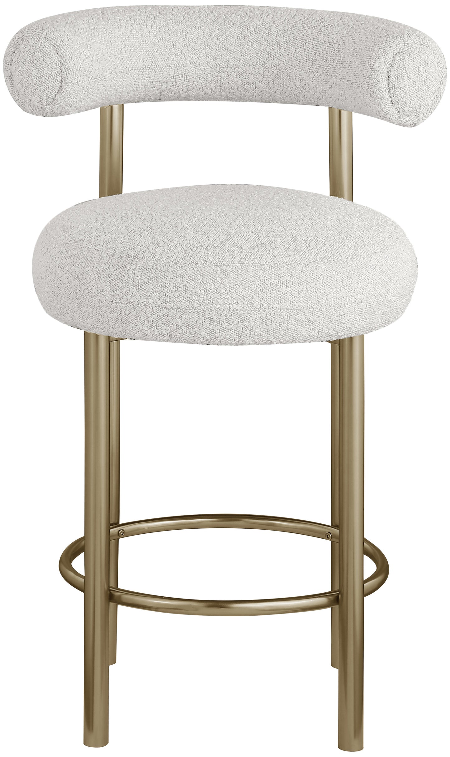 swoon cream boucle fabric stool