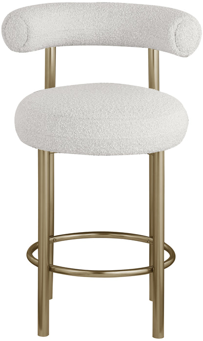 Swoon Cream Boucle Fabric Stool