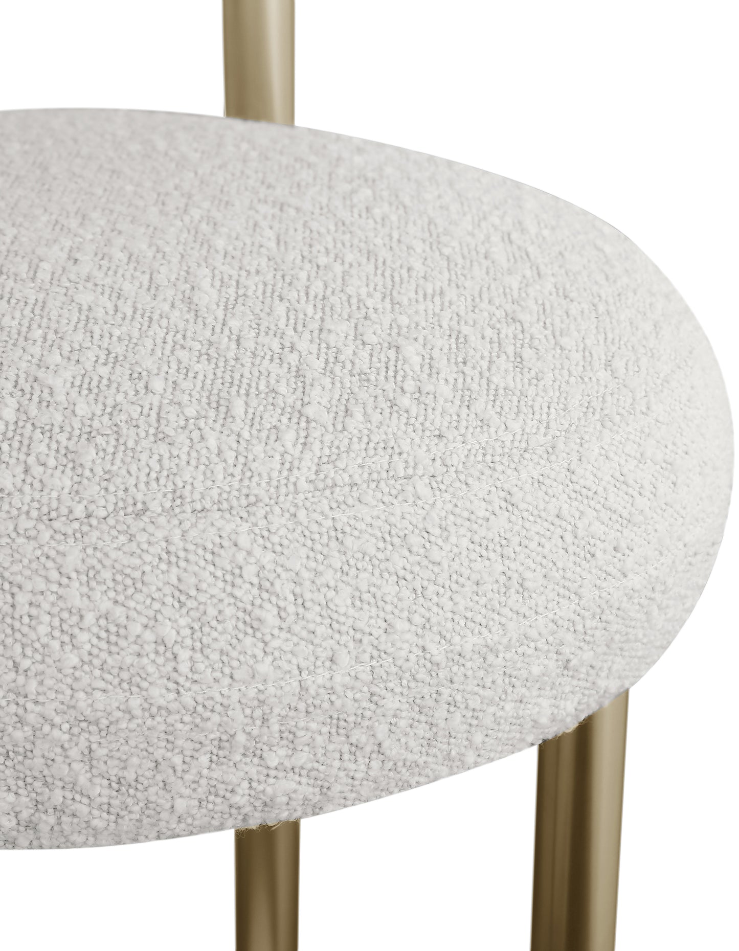 poppy cream boucle fabric stool c