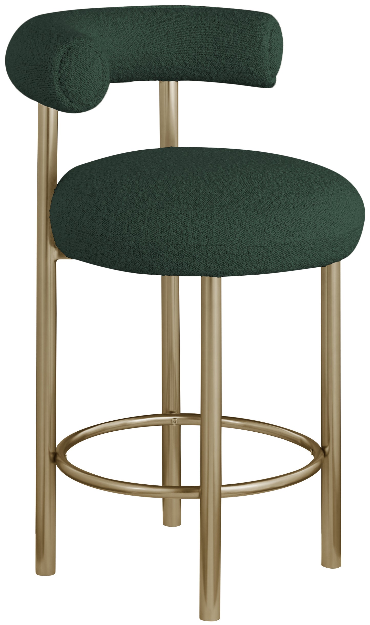 swoon green boucle fabric stool