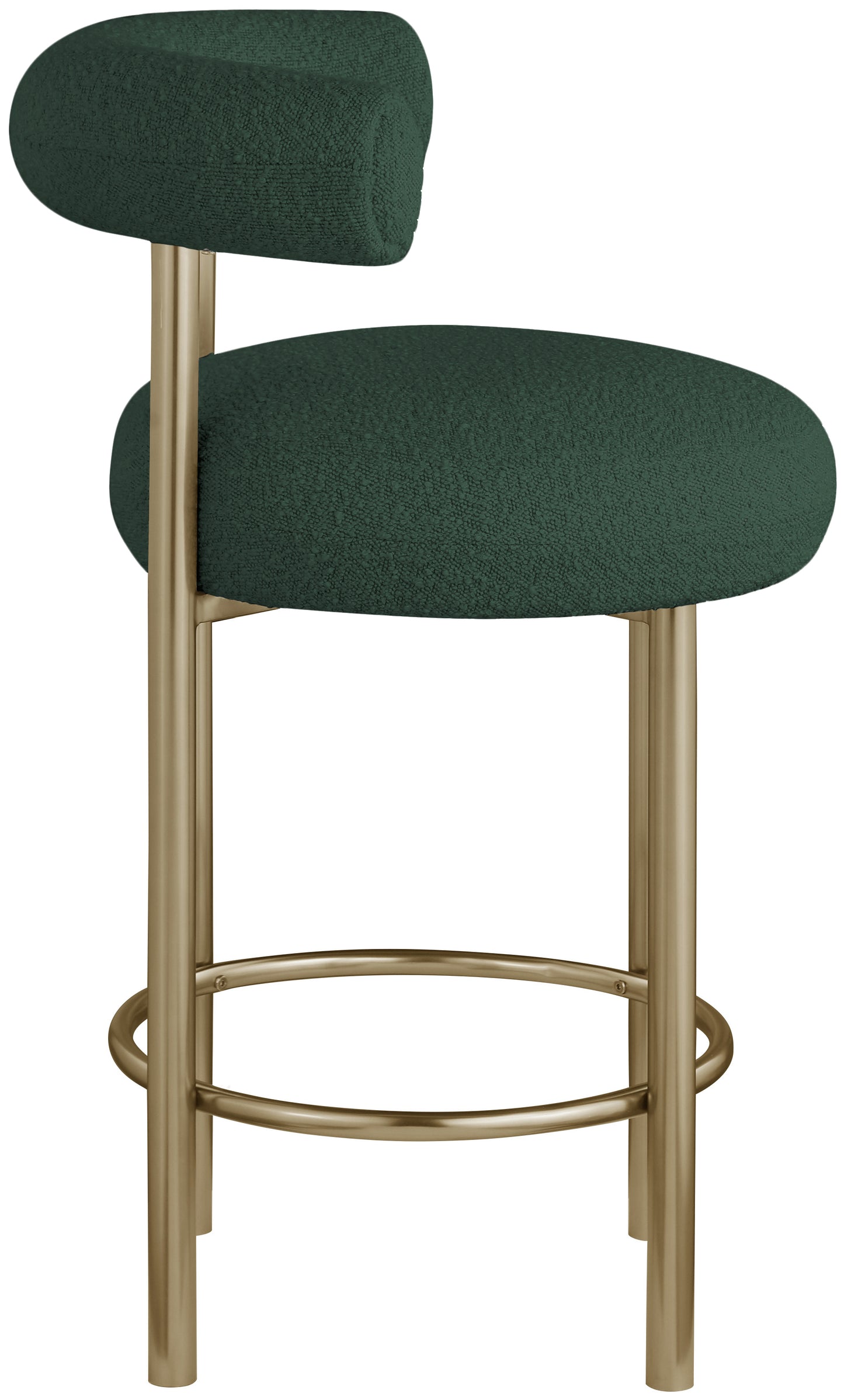 poppy green boucle fabric stool c