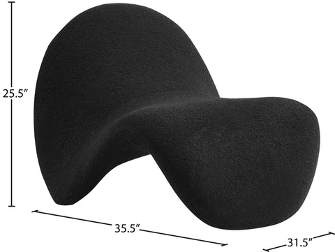 Mercer Black Fur Accent Chair Black