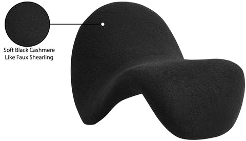 Mercer Black Fur Accent Chair Black