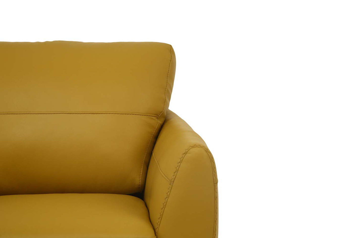 daesha sofa, mustard leather