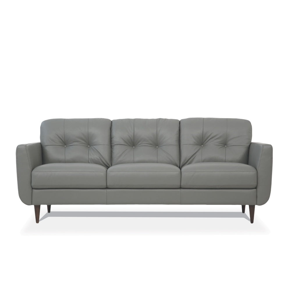 daire sofa, pesto green leather