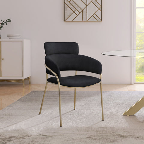Limitless Black Velvet Dining Chair C