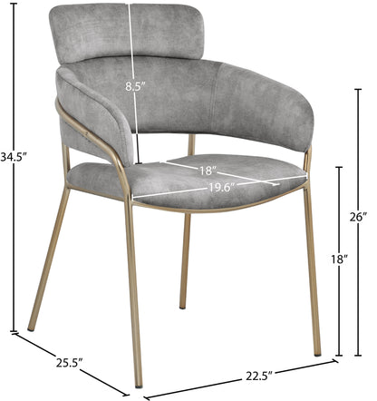 Limitless Grey Velvet Dining Chair C