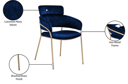 Limitless Navy Velvet Dining Chair C