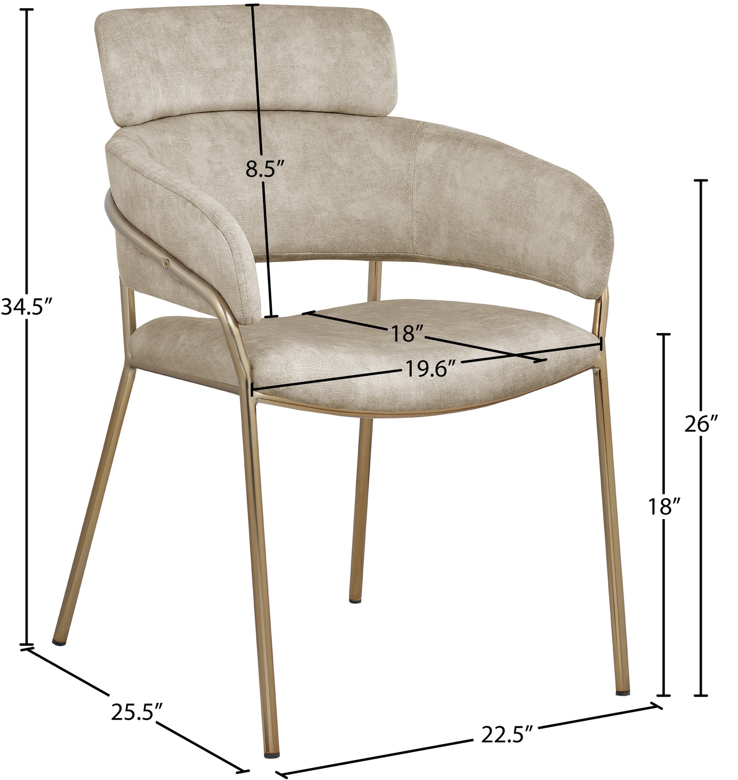 limitless stone velvet dining chair c