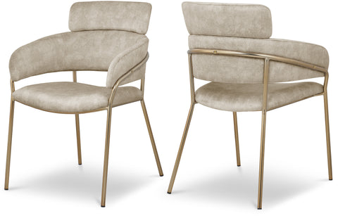 Urban Stone Velvet Upholstered Dining Chair, 2-Piece