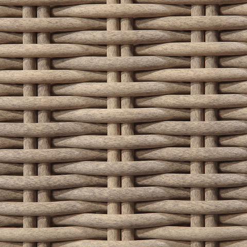 Giselle Beige Olefin Water Resistant Fabric And Wicker Outdoor Patio Right Arm Chair, 1 Piece