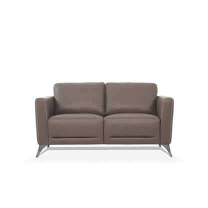 Damazy Loveseat, Taupe Leather