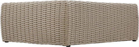 Giselle Taupe Teak Wood And Wicker Outdoor Patio Coffee Table, 1 Piece