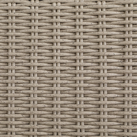 Giselle Taupe Teak Wood And Wicker Outdoor Patio Coffee Table, 1 Piece