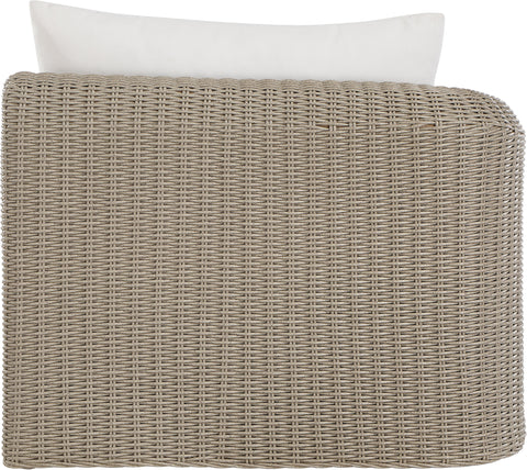 Giselle Cream Olefin Water Resistant Fabric And Wicker Outdoor Patio Left Arm Chair, 1 Piece