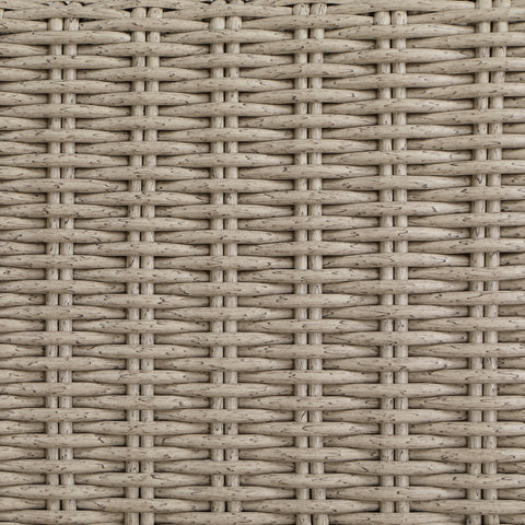 Giselle Cream Olefin Water Resistant Fabric And Wicker Outdoor Patio Swivel Chair, 1 Piece