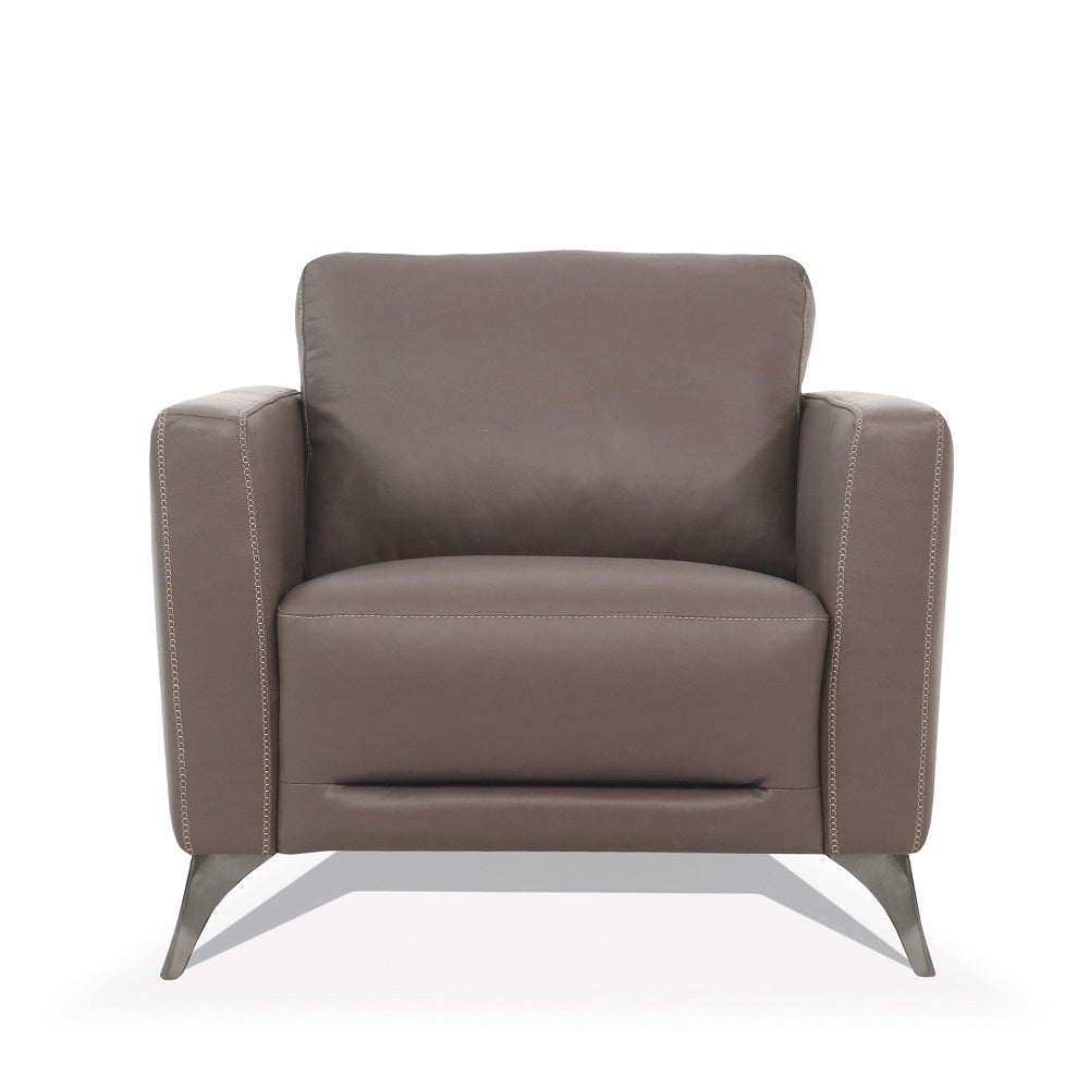 damazy chair, taupe leather