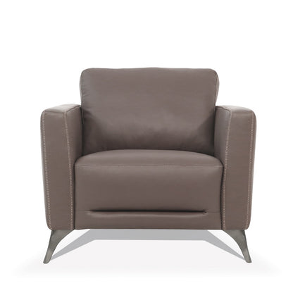 Damazy Chair, Taupe Leather