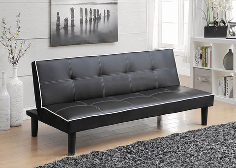Keeling Upholstered Tufted Convertible Sofa Bed BlackBlack