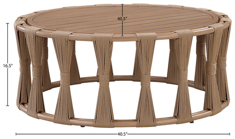 Piper Natural Aluminum Outdoor Patio Coffee Table, 1 Piece