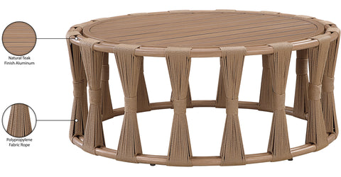 Piper Natural Aluminum Outdoor Patio Coffee Table, 1 Piece
