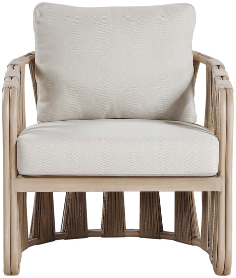Piper Beige Water Resilient Fabric Upholstered Outdoor Patio Chair, 1 Piece