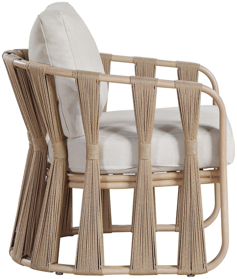 Piper Beige Water Resilient Fabric Upholstered Outdoor Patio Chair, 1 Piece